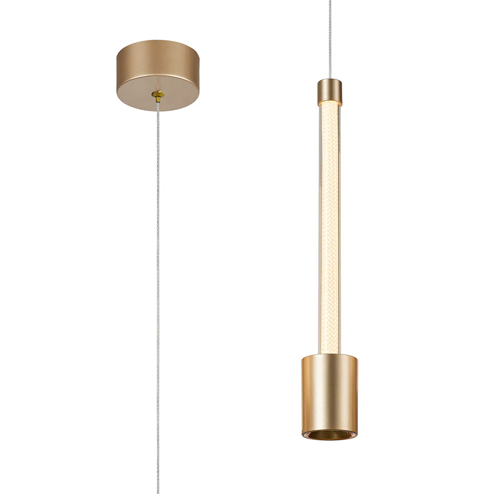 M8950  Fugaz 1 Light Pendant 7W LED 3000K Painted Gold/Rose Gold